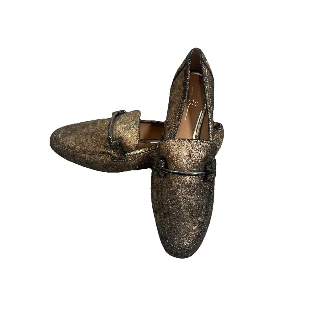 Linea Paolo Ladies Size 8 MAURA Essential Golden Bit Loafers beautiful bronze